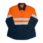 Women's Hi-Vis Two Tone Vented Long Sleeve Work Shirt - Image 4