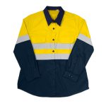 Women's Hi-Vis Two Tone Vented Long Sleeve Work Shirt - Image 2