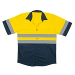 Hi-Vis Two Tone Vented Short Sleeve Work Shirt - Image 3
