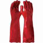 PVC Red Gloves With Open Cuff | Waterproof Industrial Gloves - Image 4