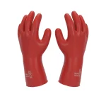 PVC Red Gloves With Open Cuff | Waterproof Industrial Gloves - Image 2