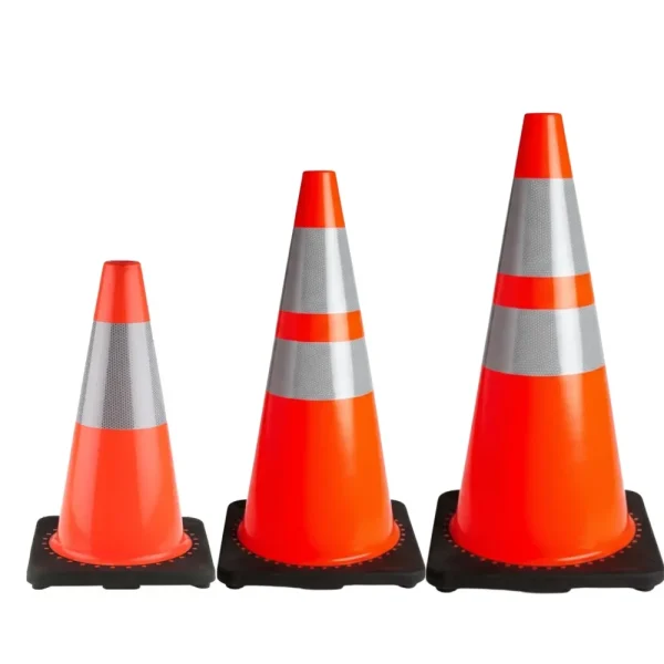 Traffic Cone With Black Base | High Visibility Safety Marker