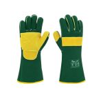 Green Lined Welding Gloves with Reinforced Palm
